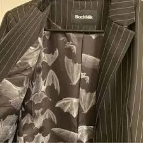 BlackMilk Pinstripe Gone Batty Fitted Blazer - Picture 2 of 9